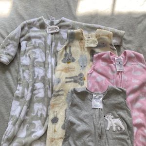 4 fall and winter sleep sacks 0-6m never worn!